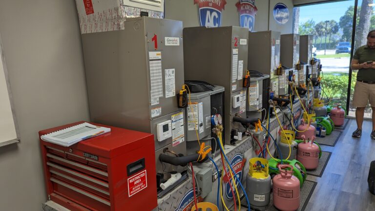 AC unit systems in classroom